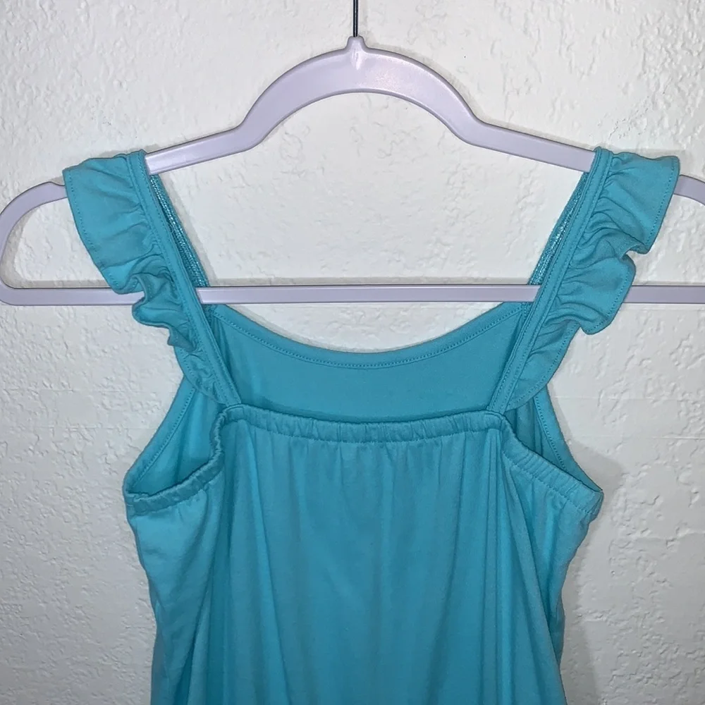 The Children’s Place Girls Ruffle Romper Blue Radiance Size XL 14 Jersey